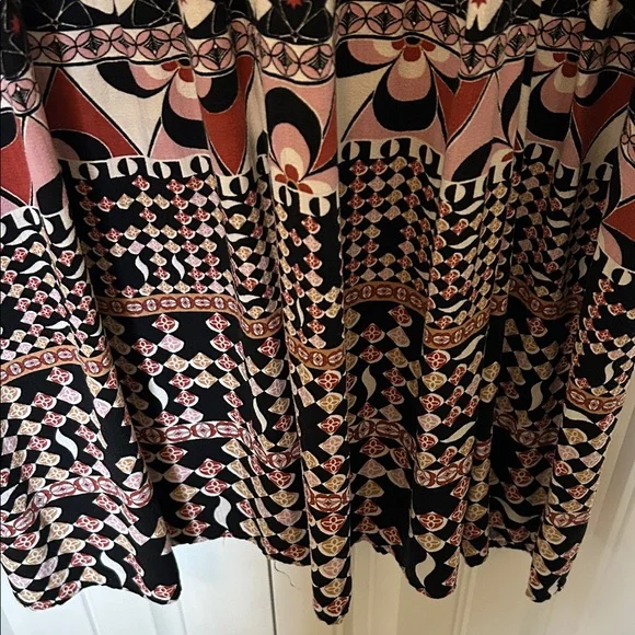 Westbound Black, Pink & Brown Geometric Midi Dress - Picture 5 of 10